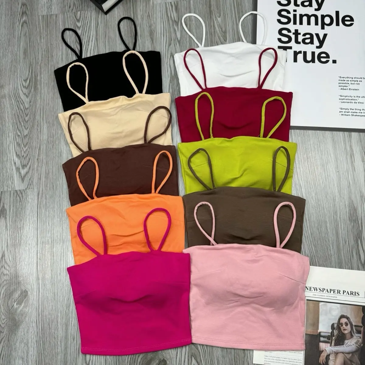 (CÓ MÚT) Áo 2 dây borip cotton xịn nhiều màu Nữ Top Women