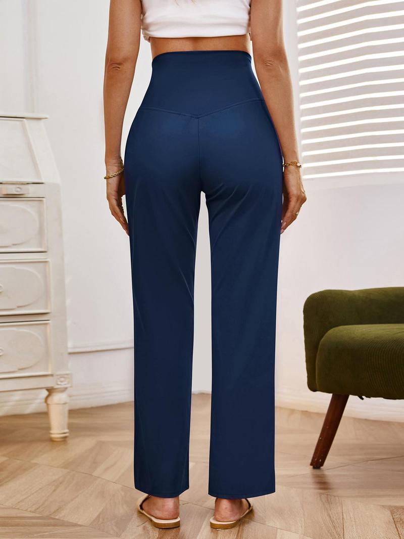 Product Introduction of Women's Solid High Waist Pocket Sports Joggers, Casual Comfy High Stretch Straight Leg Jogger Pants for Yoga Gym Workout Running, Ladies Sportswear for All Seasons 2