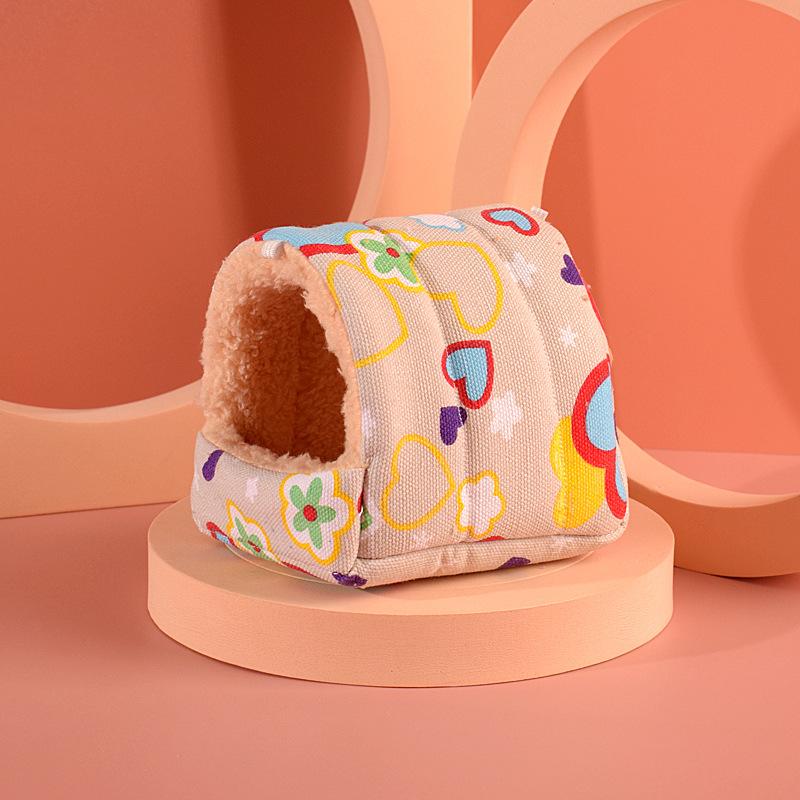 Hamster cotton nest small pet thick winter house semi-enclosed warming bed golden silk bear sleeping bag guinea pig nest 8