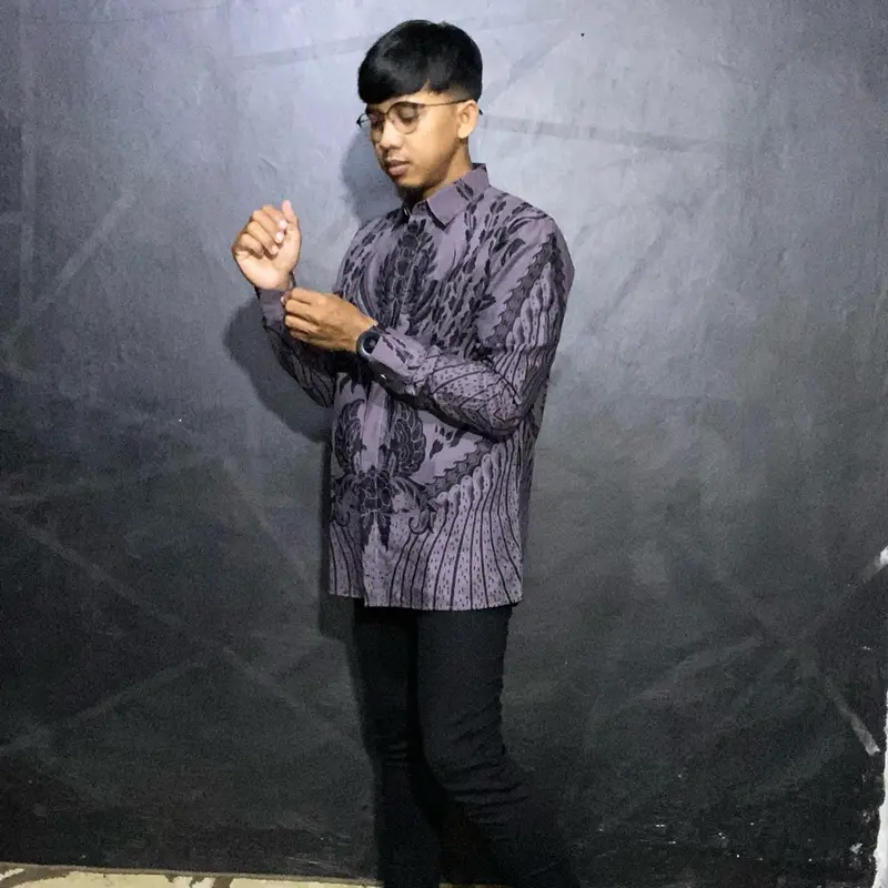 Taro kemeja batik slimfit berlapis furing baju batik pria lengan panjang 0