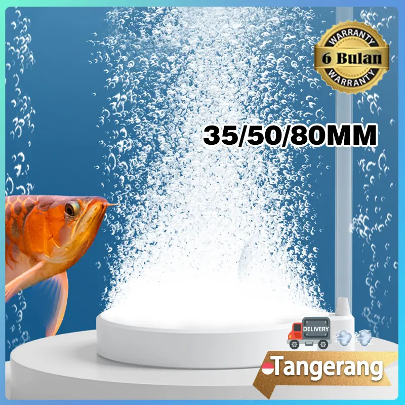 Batu Aerasi Batu Aerator Aquarium Air Stone Nano Bubble Bulat Batu Gelembung Oksigen 0
