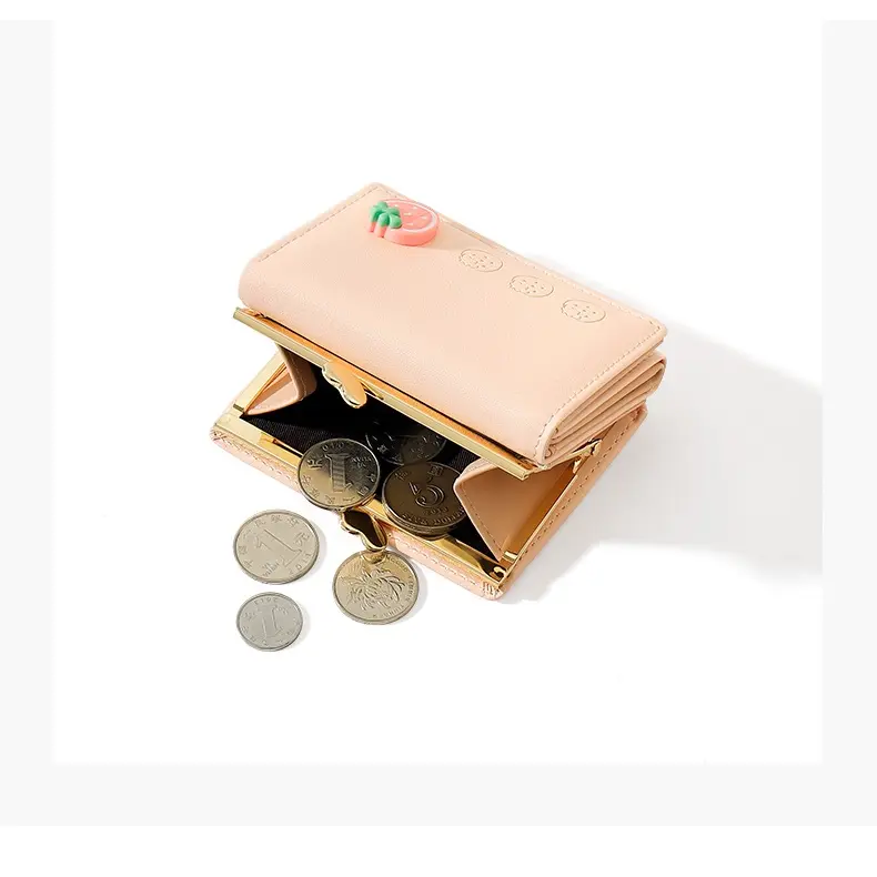 JIUFENG Dompet Lipat Bifold & Trifold Lucu Wanita Versi Korea Kartun PU Kreatif Dompet Koin Mini 5