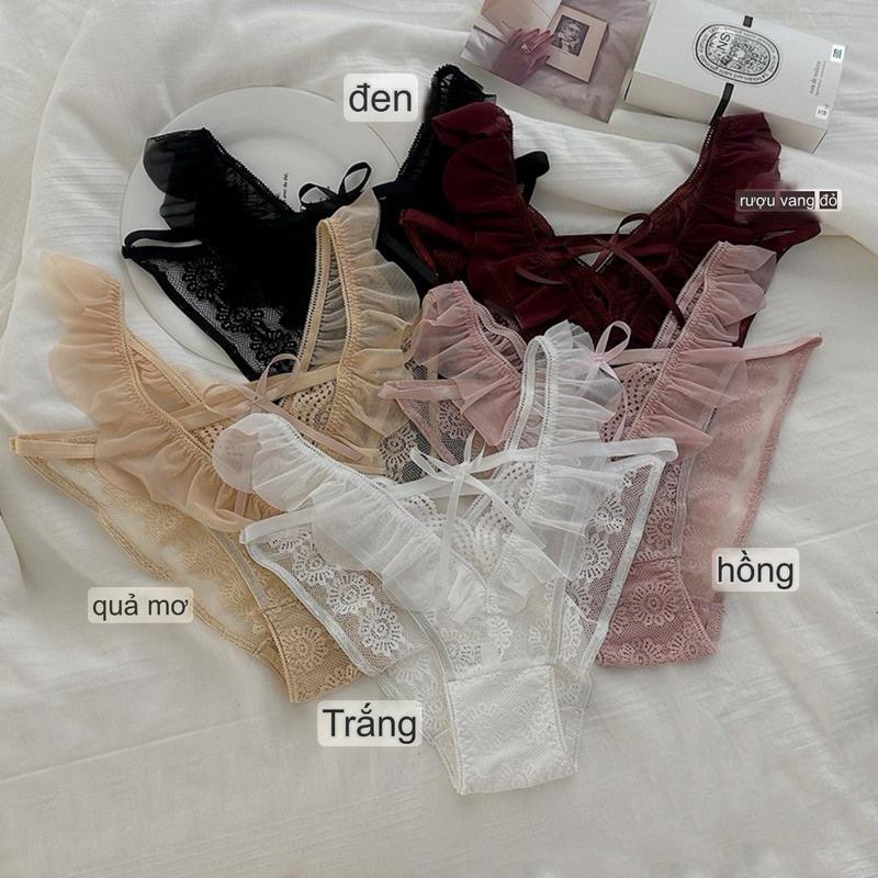 A37 - Quần Lót Nữ Ren Tầng Công Chúa Tỉ Mỉ 5 Màu Women quanren nu Đen,Trắng, Hồng, Đỏ, Be
