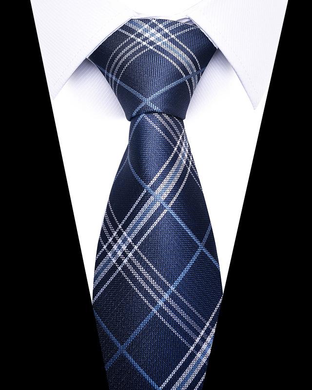 Product Introduction of 58 Styles High-quality Wedding Ties for Men Fashion New Style Blue Strip Print Neckties Daily Office Apparel Accessories Gift for Man 25