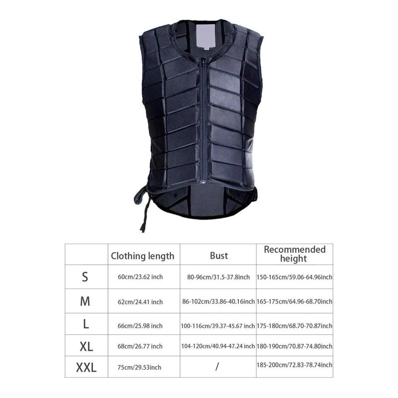 Product Introduction of Equestrian Vest Equine Supplies Body Guard Black Body Protector Lightweight Equestrian Equipment Comfortable Horse Riding Vest 0
