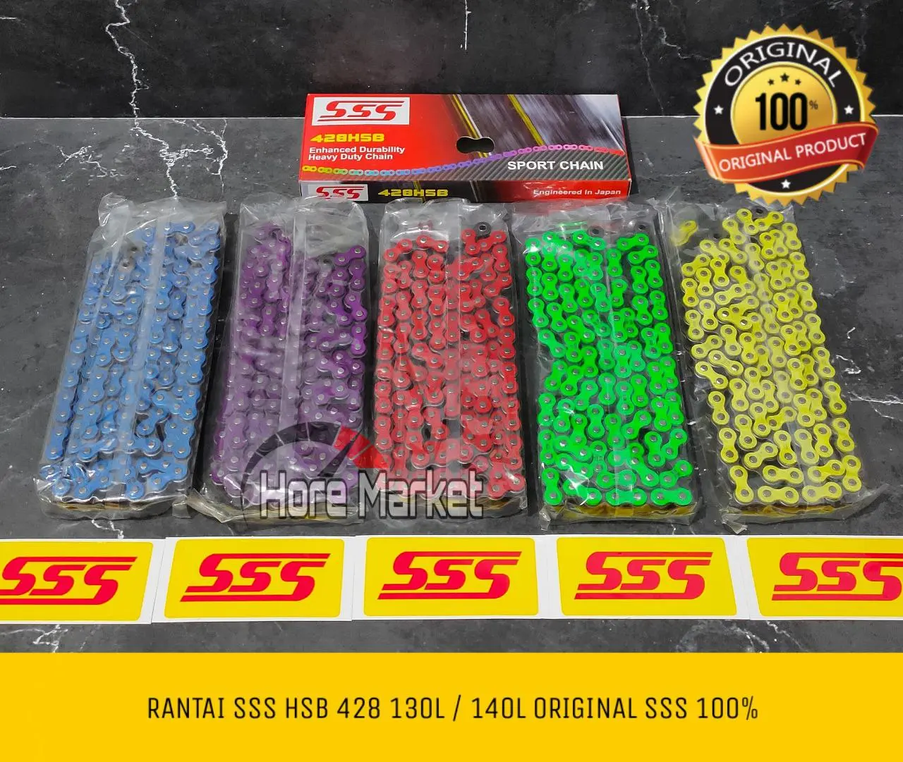 RANTAI SSS HSB 428 130L 140L ORIGINAL SSS WARNA VIXION R15 V2 V3 V4 KLX BYSON CRF SONIC SATRIA JUPITER VEGA CBR 150R CB 150 OLD LED