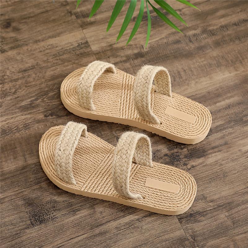 Product Introduction of Ethnic Style Imitation Straw Travel Imitation Hemp Bottom Women's Sandals Korean Fashion Outdoor Slippers Fashion Beach Girl Slippers 6