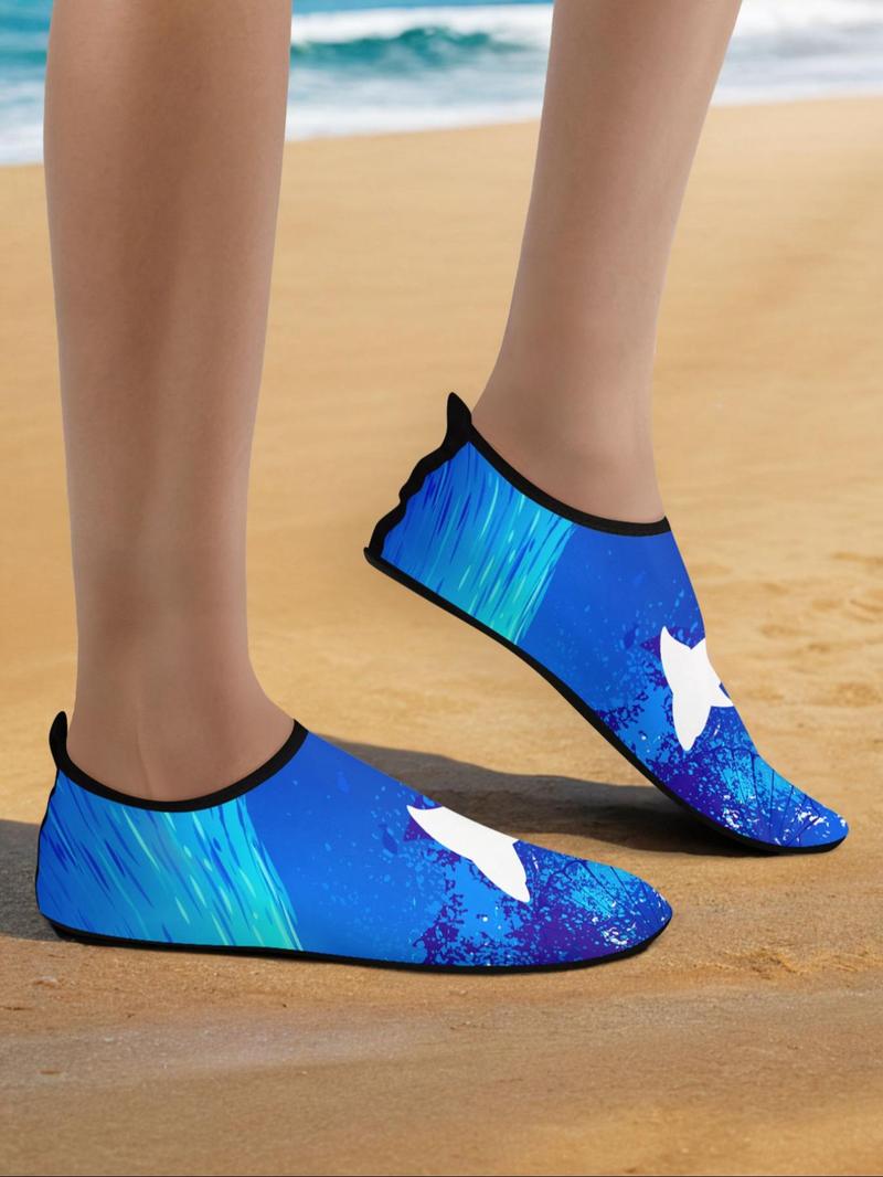 Product Introduction of Men's Random Print Water Quick-dry Aqua Shoes, Casual Barefoot Beach Aqua Socks Swim Shoes for Women & Men, Non Slip Beach Yoga Pool Camping Shoes 7