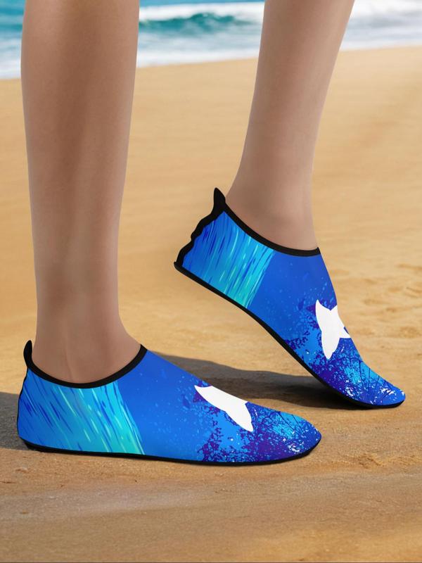 Men's Random Print Water Quick-dry Aqua Shoes, Casual Barefoot Beach Aqua Socks Swim Shoes for Women & Men, Non Slip Beach Yoga Pool Camping Shoes 6