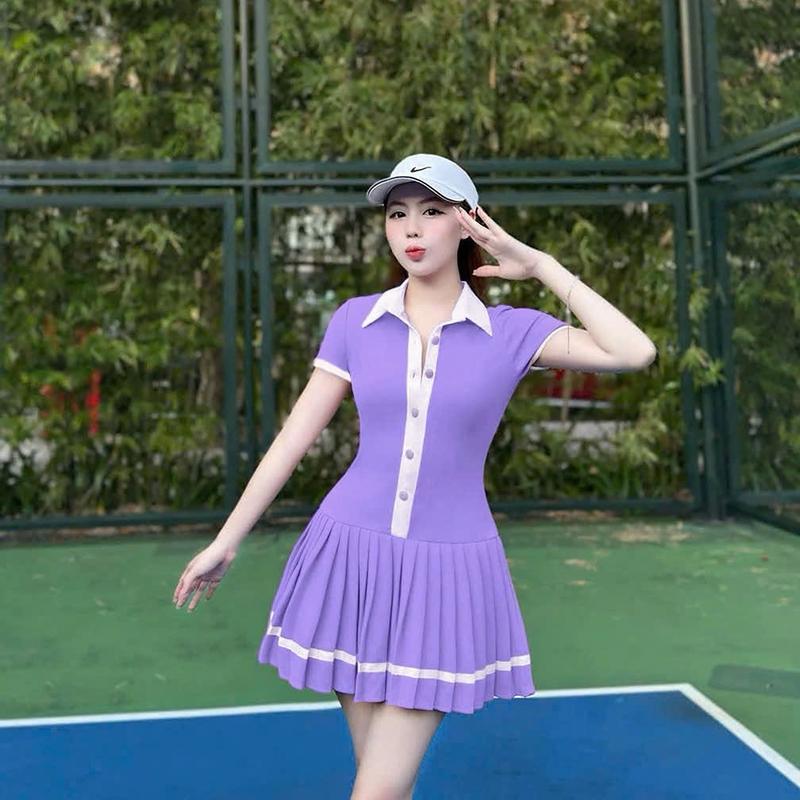 [PICKLEBALL] Hàng mới về - Set váy liền thể thao chơi Pickleball, Tennis có thể giặt máy ️ size m:49-53kg 7