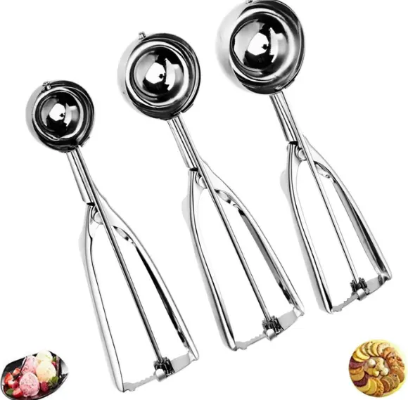SCOOP ICE CREAM 3 UKURAN / SENDOK ES KRIM STAINLESS STEEL ANTI KARAT / SCOOP COOKIE DOUGH Eskrim Kitchenware