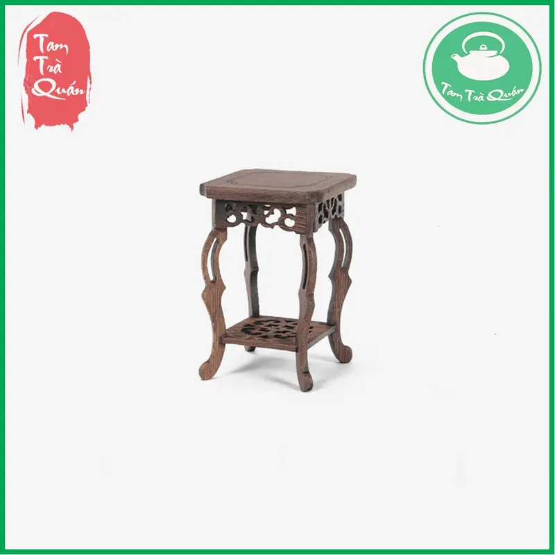 Đôn gỗ mini chân cao kê ấm, kê tượng 3