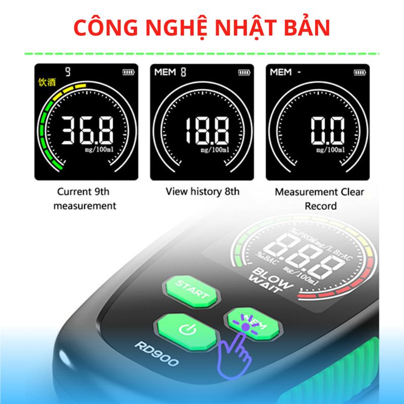 Máy thổi nồng độ cồn,Máy đo nồng độ cồn RD bia rượu trong hơi thở đạt chuẩn 99% ROHS an toàn cho lái xe 3