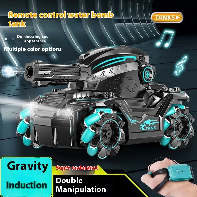 Children'S Gesture Sensing Remote Control Mech Tank Tank Launch Water Bombs Four-Wheel Drive Off-Road Drift Toy Car Gift Toys