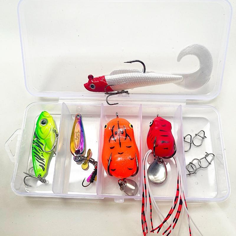 Combo Hộp Mồi Câu Lure Gồm 5 Mồi Kèm Khoá Link Câu Sông Suối Tự nhiên Đi Câu Bắt Cá Fishing Câu Cá Nam Tay Quay mini