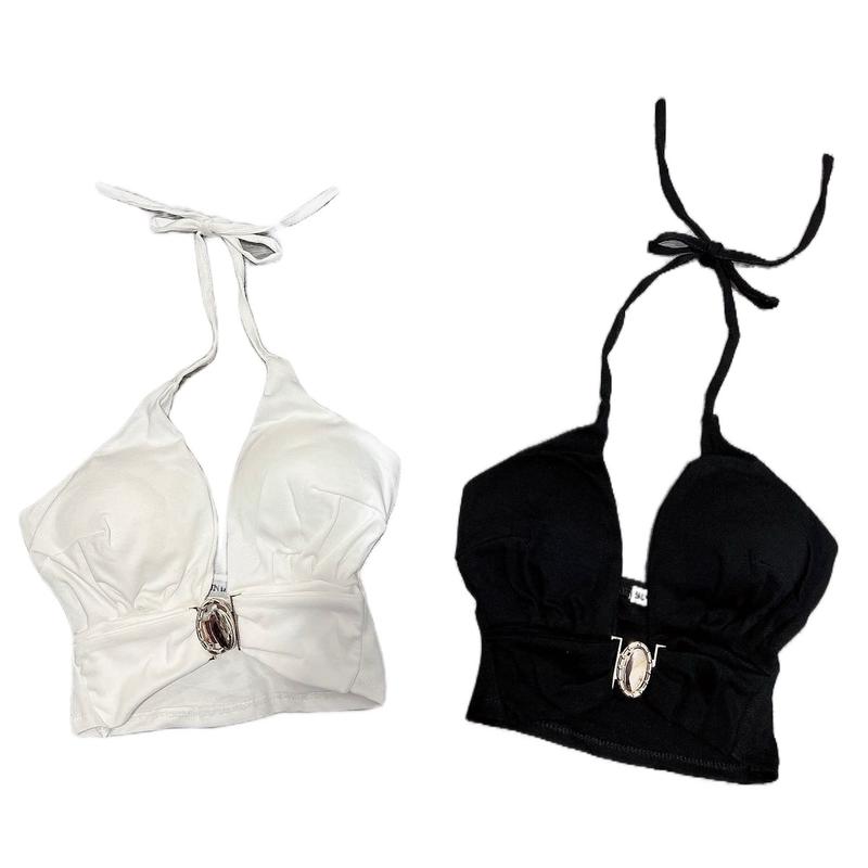 Áo Dây Yếm Khoen Có Kèm Mút Đệm Croptop MS08