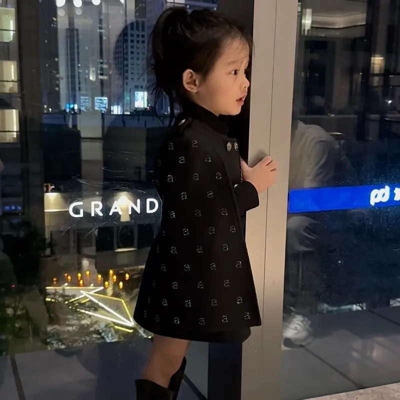 Ak38- Áo khoác dáng choàng vai đính đá cho mẹ và bé Nữ Women Cotton Voi đôi 2