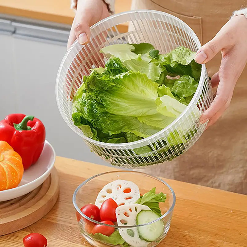 Máy Sấy Xoay Salad, Rổ Ráo Nước Thực Phẩm Rau Củ Quả, Máy Khử Nước, Giặt Nhanh Và Sấy Khô, Máy Trục Ly Hợp Thủ Công Dụng Cụ Gia Đình Nhà Bếp 5