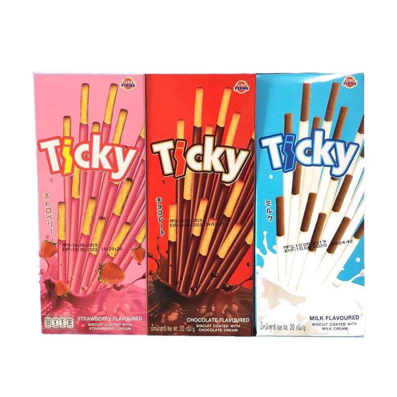 Bánh Que Ticky Socola Sữa Thái Lan Hộp 20g 6 Que Ăn Vặt Food Sô Cô La Chocolate Snack Thức Ăn banhque