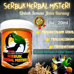 SERBUK HERBAL MISTERI Untuk Mengristalkan Vokal dan Menggacorkan Semua Jenis Burung
