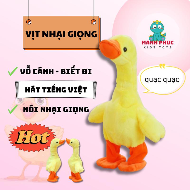 Vịt biết đi Vịt nhại giọng Vịt Linh Linh Biết vẫy cánh Và Nhại Giọng Nói sử dụng sạc hàng mới về rẻ vô đối