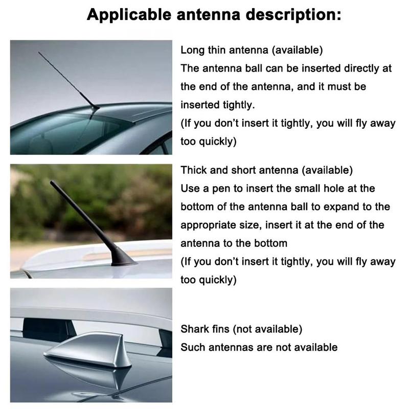 Product Introduction of Car Antenna Decoration Car Exterior Decoration Cute Cartoon Antenna Ball Roof Modification Immortal Ball Universal 21