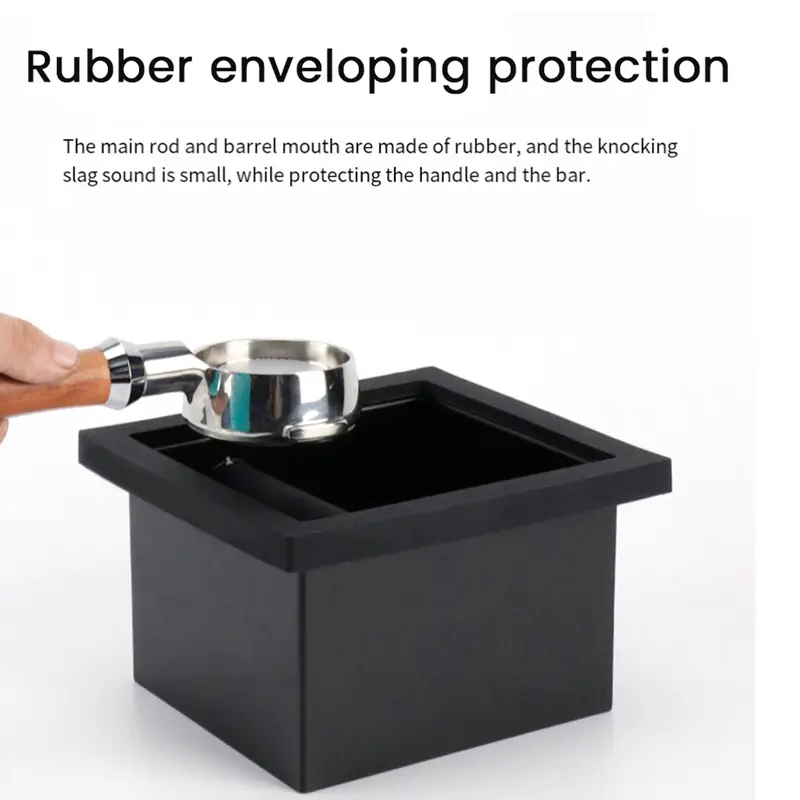 Coffee Grounds Box Desktop Embedded Hollow Bottomless Grounds Box Square Stainless Steel Coffee Knocking Grounds Bucket
