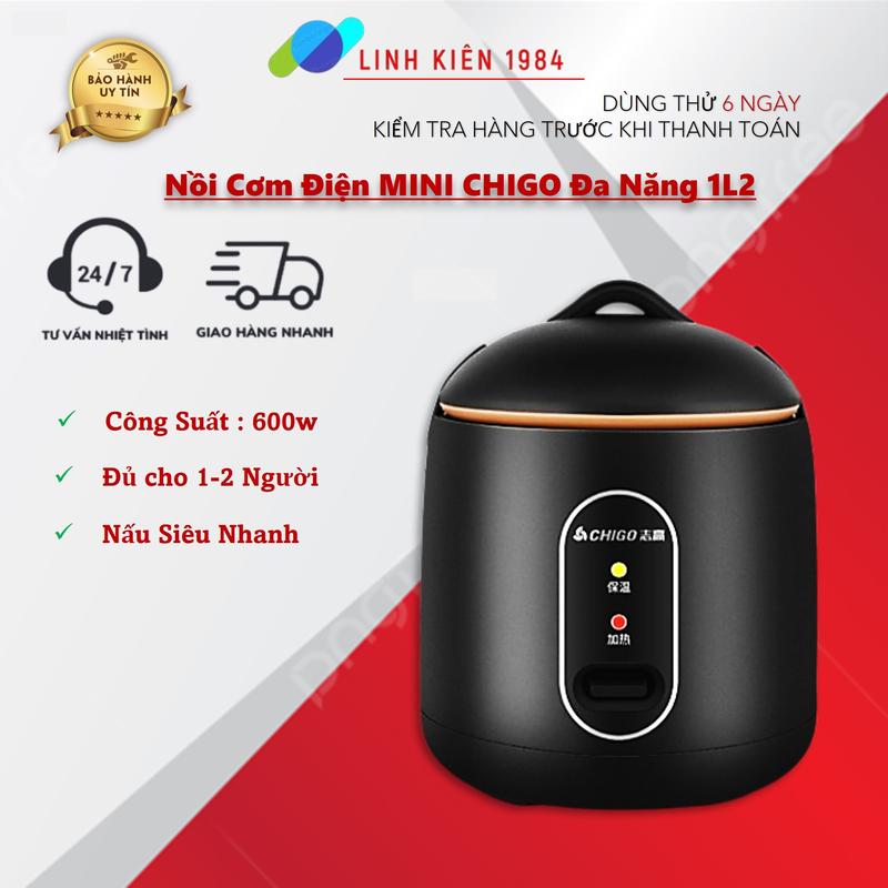 Nồi Cơm Điện Mini CHIGO 1,2L Đa Năng Nấu Hầm Súp Cháo Tráng Chống Dính Không Sợ Tróc, Công Suất 300W. Nấu Cơm Cooker