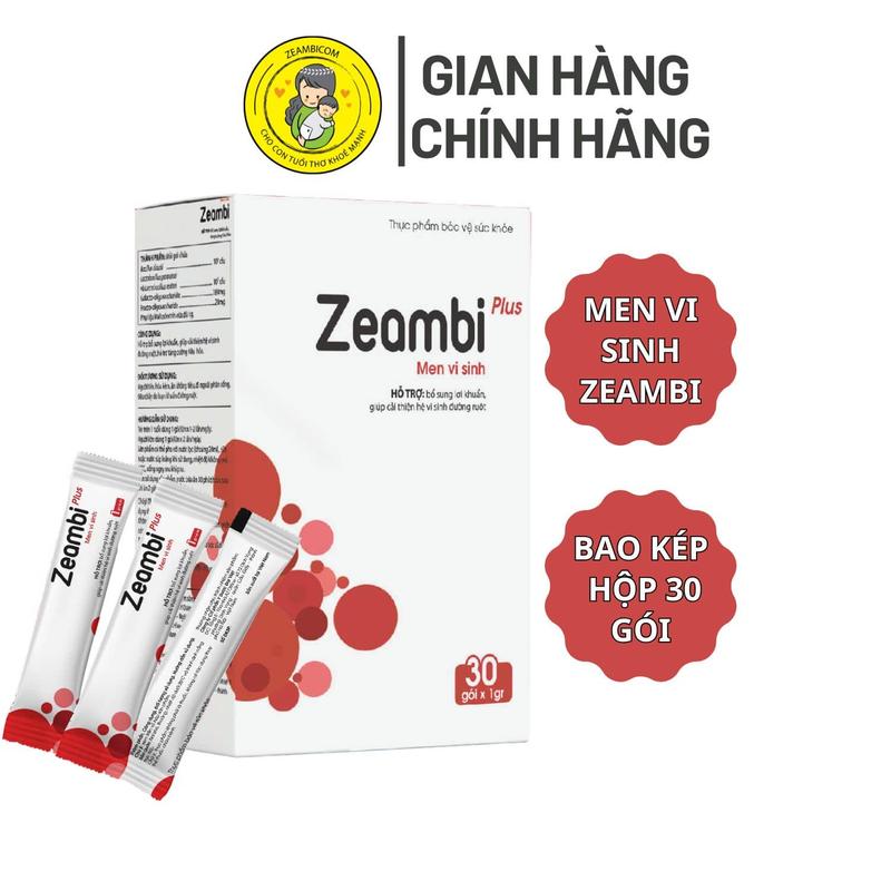 Men Vi Sinh Zeambi PLus Công Nghệ Bao Kép Hộp 30 Gói Cho Bé - Bổ Sung Lợi Khuẩn Hệ Tiêu Hóa
