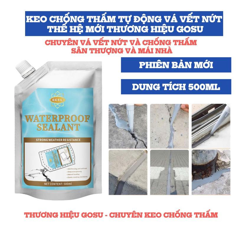 Product Introduction of Keo Chống Thấm Tự Động Vá Vết Nứt Chân Tường , Sân Thượng Thế Hệ Mới Thương Hiệu GOSU K162 7