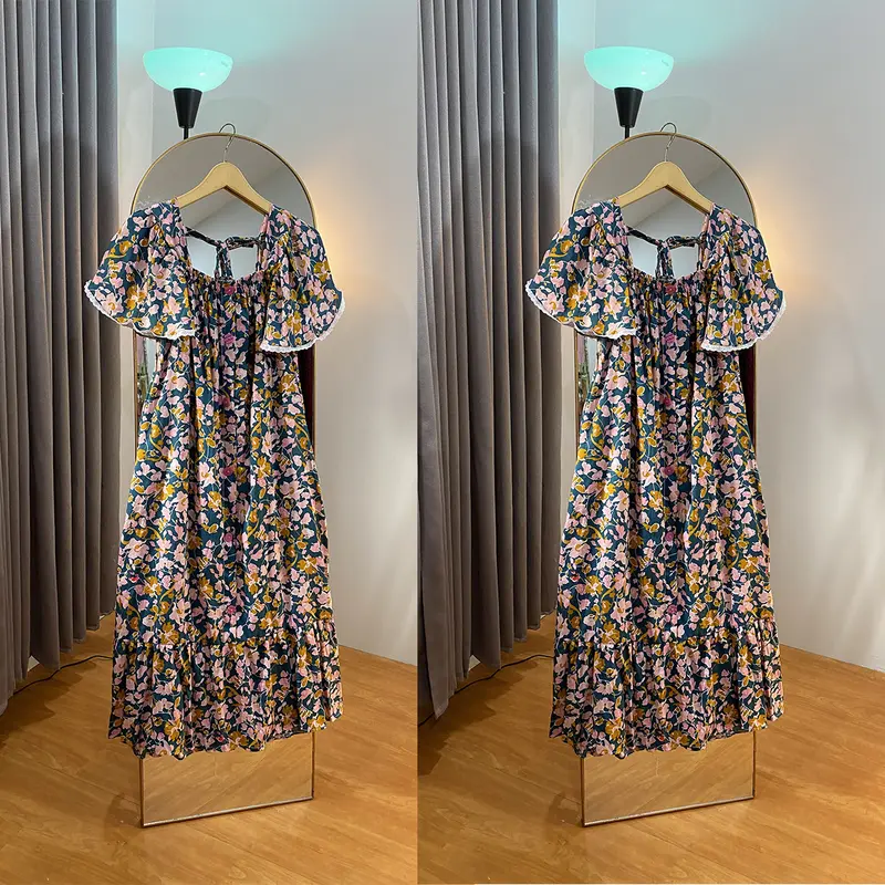 Geya Dress Daster Kekinian Busui Motif Bunga Rayon Viscose Kancing Cantik 4