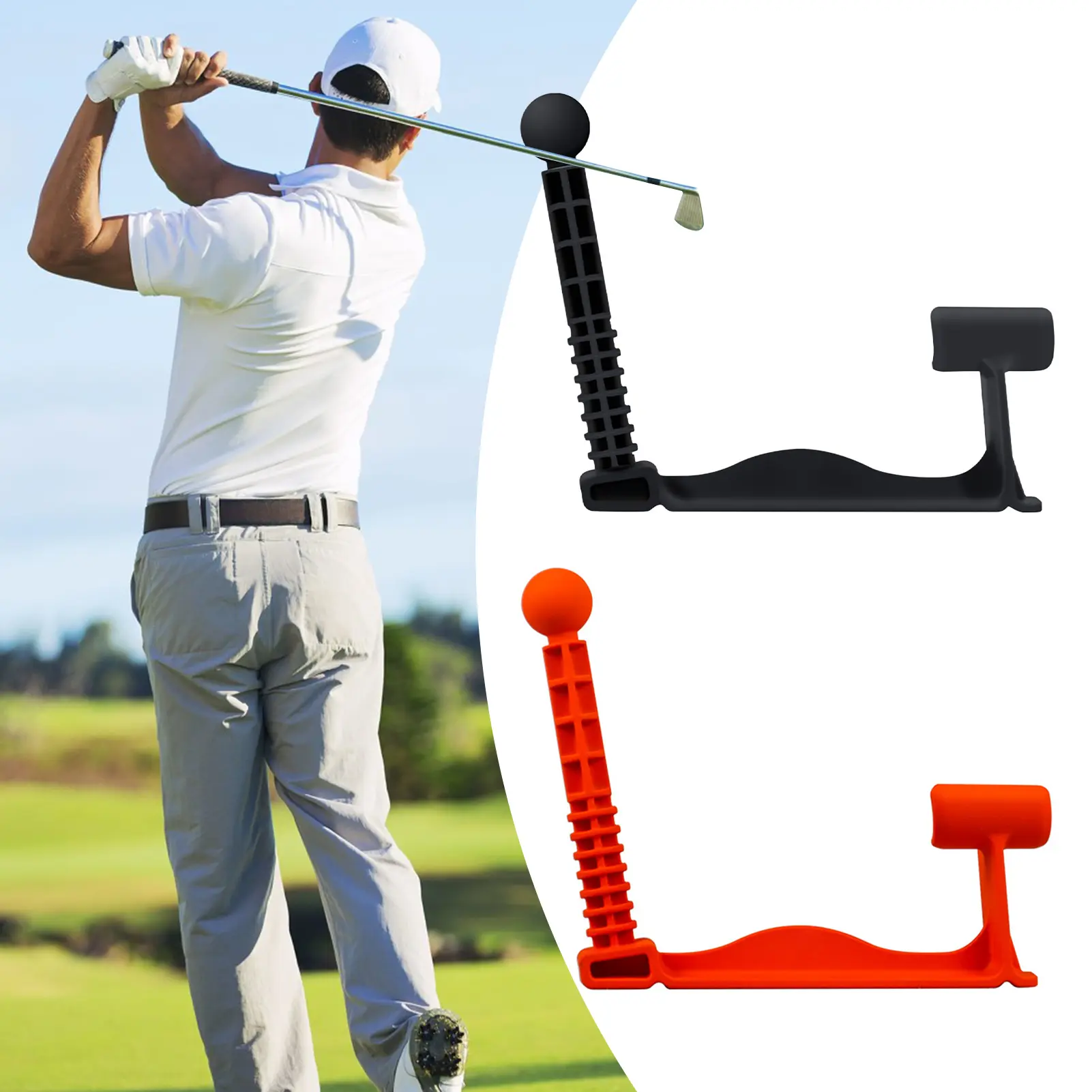 Swazsdk Golf Swing Trainer Golf Swing Corrector 144-degree Swing Posture Practice Training Aid for Indoor/Outdoor Golf Training