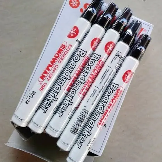ISI 6 Pcs Spidol Whiteboard Snowman BG 12 HITAM