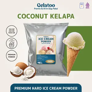Bubuk Es Krim Hard Ice Cream Powder Premium Rasa Coconut Gelatoo Coconut Kelapa 250 gram / 1 kg