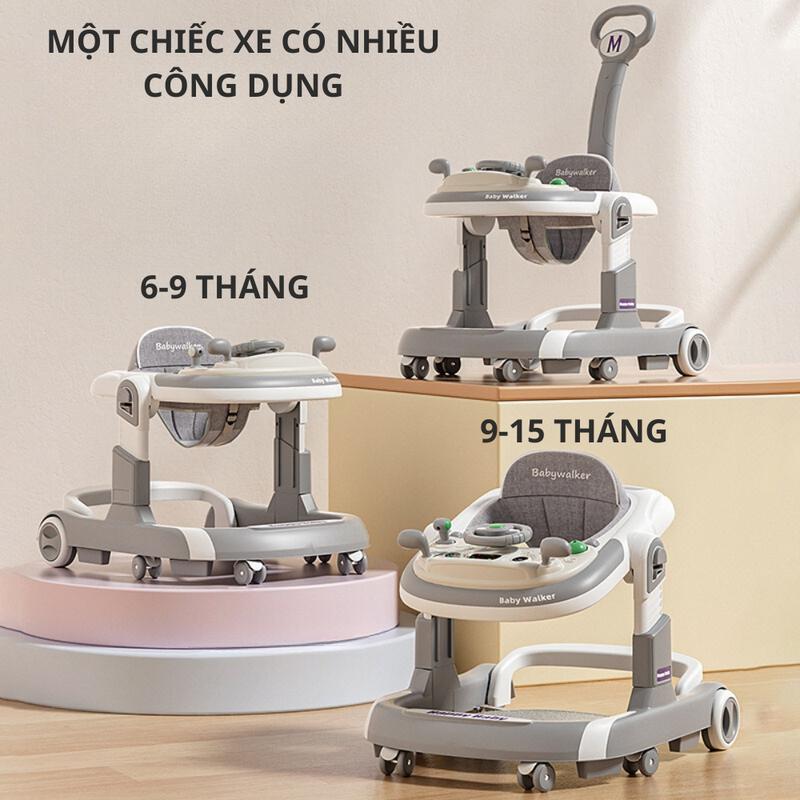Xe tập đứng cho bé, xe tập đi chữ U cao cấp Babyhope cho bé có cần đẩy điều chỉnh độ nghiêng dễ dàng 7