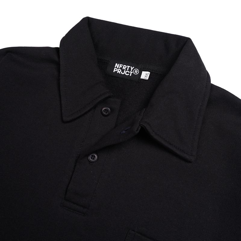Noforty Crafter Rugby Shirt Black Polo Pria Casual Hitam Baju Kaos 3