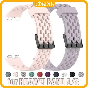 Strap for Huawei Band 10 9 8 Strap Silicone Sport Soft Adjustable Replacement Wristband Breathable Bracelet Belt Rubber Band Tali Jam Tangan Smartwatch for Huawei Band 8 9 10 NFC Watchband Accessories
