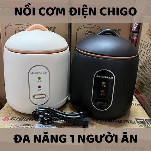 Nồi Cơm Điện Mini Chính Hãng Chigo 1l, Nồi Lấu Đa Năng, Nấu Cơm, Hầm Cháo, Hấp Xào Luộc Siêu Tiện Lợi Nấu Ăn (Giao Màu Ngẫu Nhiên,  Dung Tích Ruột 1l, Nấu 800ml ) Cooker