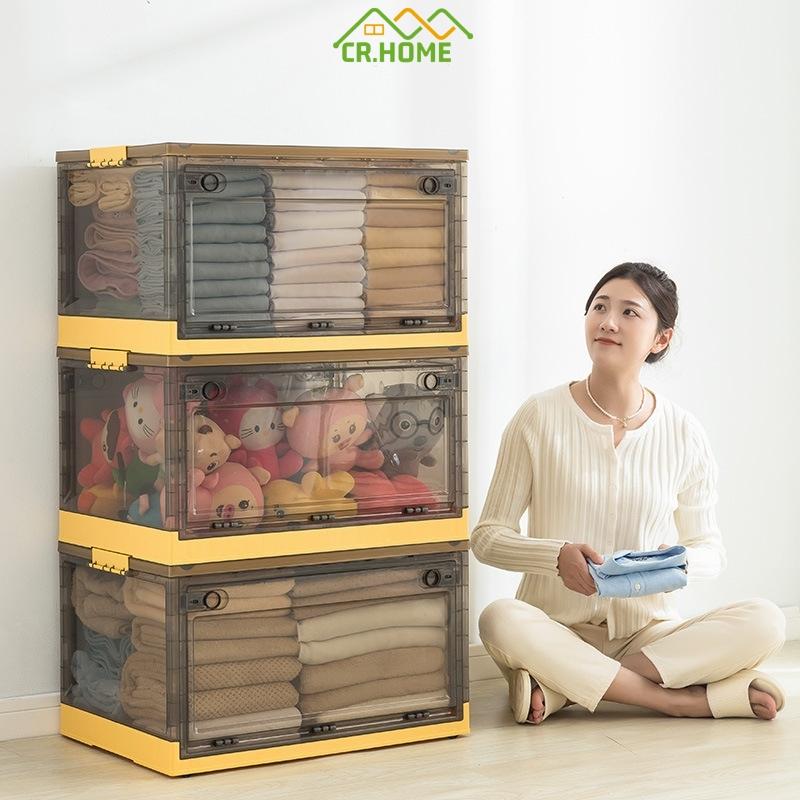 Hộp đựng đồ quần áo cao cấp Thùng nhựa trong suốt đa năng Tủ nhựa quần áo trong suốt có thể gấp gọn / thùng nhựa gấp gọn