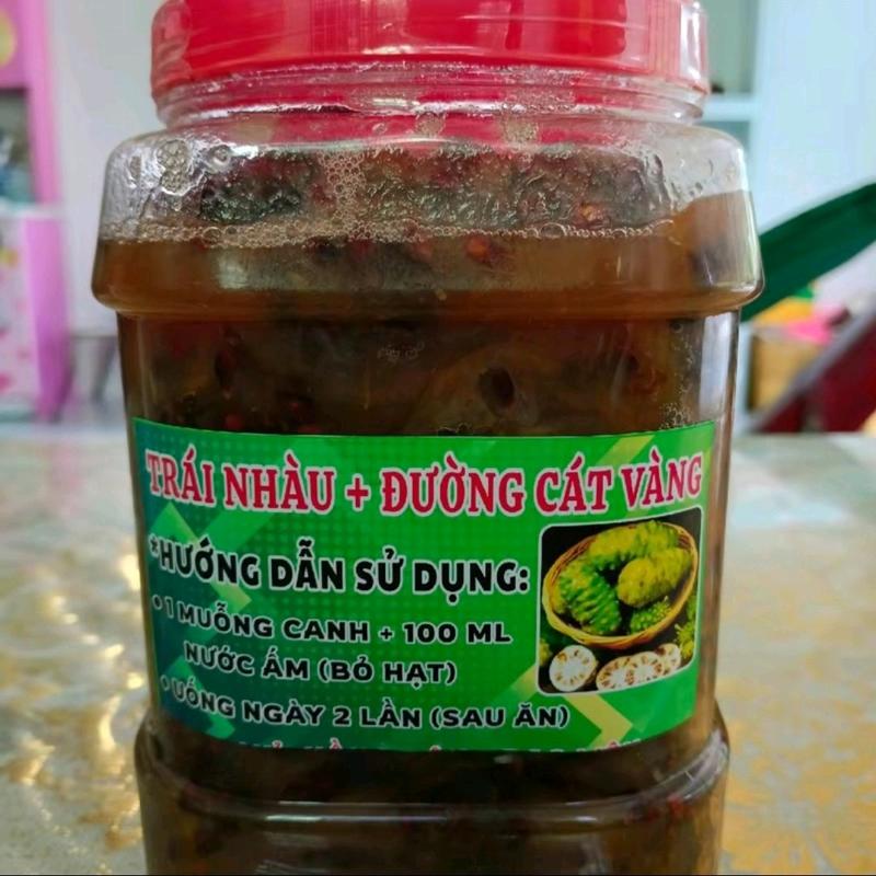  trái nhàu ngâm đường cát vàng mật mía hủ 2 kí 
