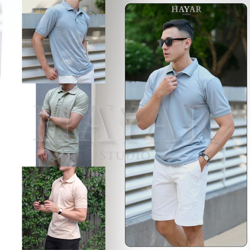 COMBO 3 Áo Thun Polo Shirt TRƠN Có Cổ HayaR - Bộ 3 Quốc Dân Menswear Nam Ngắn Tay