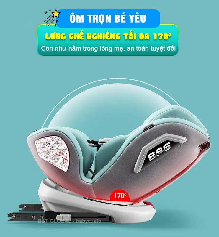 [CAR SEAT] Ghế ngồi ô tô cho bé xoay 360 độ, an toàn cho trẻ sơ sinh tới 12 tuổi GX303 3
