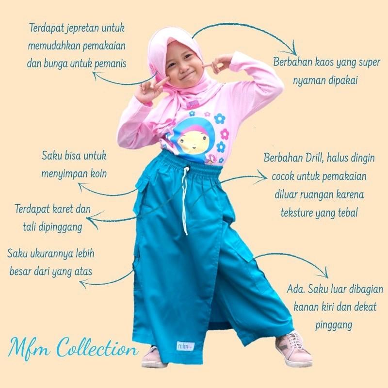 Rok celana outdoor anak bahan drill - Celana rok hiking, pramuka, sekolah, lapangan / Rok celana anak sekolah 2
