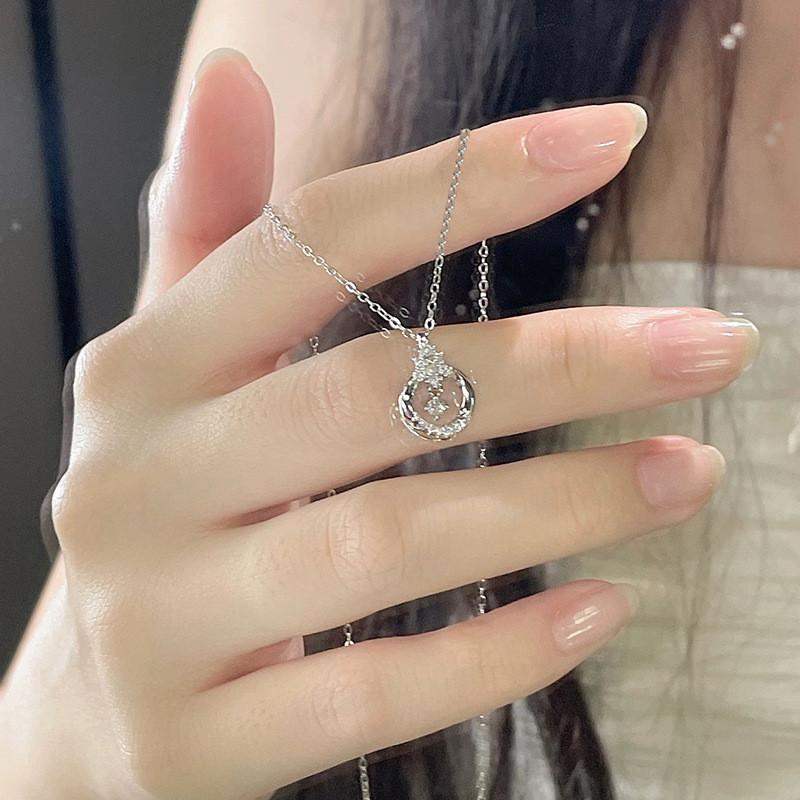 Vòng Cổ Vòng Lắc Lư, Dành Cho Phụ Nữ, Cảm Giác Trái Tim, Dây Chuyền Xương Đòn, Được Làm Bằng Thép Không Gỉ, Vòng Cổ Zircon Thanh Lịch 2
