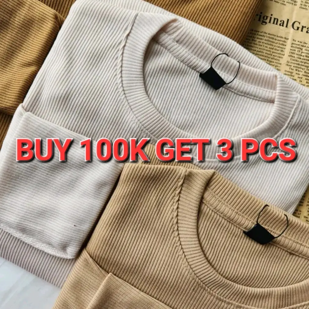 PAKET HEMAT ISI 3 PCS  / KAOS RIB PREMIUM LENGAN PANJANG / BAJU FIT KATUN MELAR /  KAOS LENGAN PANJANG MOTIF POLOS / KAOS CEWEK COWOK /  KAOS WANITA / BAJU UNISEX / KAOS OBLONG KERAH BULAT / T-SHIRT SANTAI / BAJU COWOK MODEL CASUAL / BAJU PALING LAKU /COD