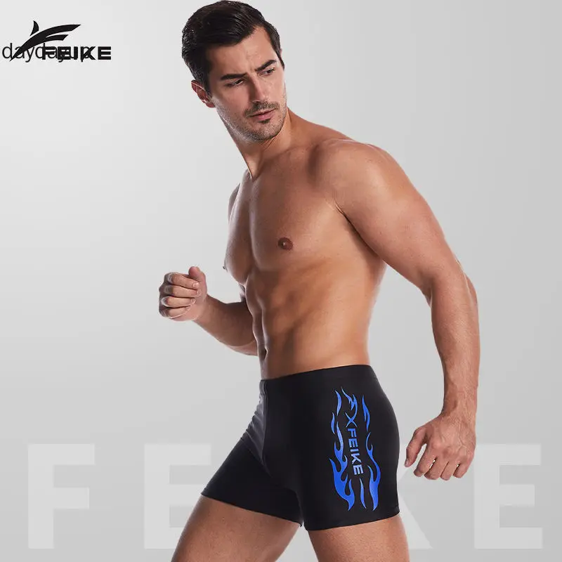 Swimming Trunks Men Hot Spring Flat Angle Large Size Quick Drying Swimming Shorts Swimming Goggles Swimming Cap Set