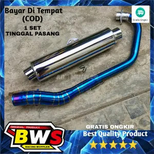 Knalpot Standar Satria Fu CKD silincer tabung Satria fu PNP untuk vixion New Vixion old CB150R New LED CB150R Old Satria Fu Karbu Satria Fu Injeksi Verza 150 Sonic 150 Supra GTR Jupiter Mx New Mx old Mx king Mega Pro New Biru Bluemoon full blue Supra 125