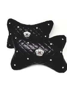 Head Rest Bantal Leher Mobil DAD CROWN TULANG Car