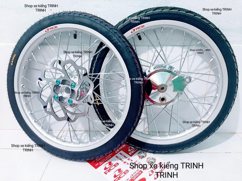 CẶP BÁNH CĂM WAVE RS, WAVE S110, FUTURE 125 NIỀN NHÔM RCB 1.1 CĂM ĐÙM MẠ .KÈM VỎ CAMEL THÁI 60.70 VỚI ĐĨA .MÁ. VỚI ỐC