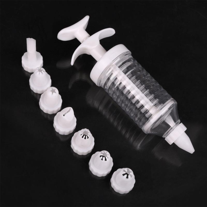 Product Introduction of New 8 Pipe Nozzles with Syringe Plastic Cream Baking Nozzle Dispenser Icing Pastry Cream Tips Pastry Tube Decoration Tool 10
